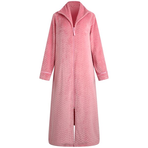 Women deals Zipper Robe, Long-sleeved Full Length Bathrobe with Pockets and Hood